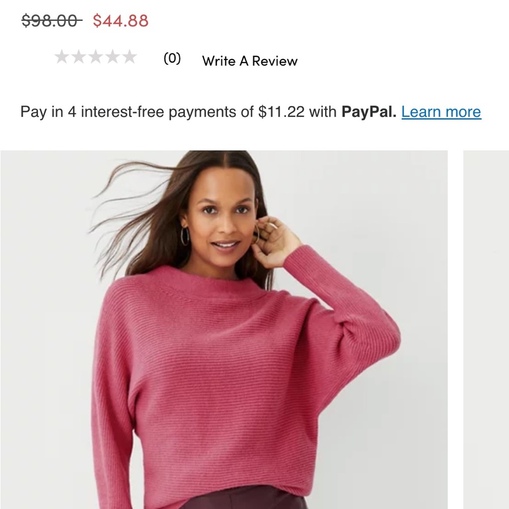 Ann Taylor Petite Stitched Mock Neck Sweater
